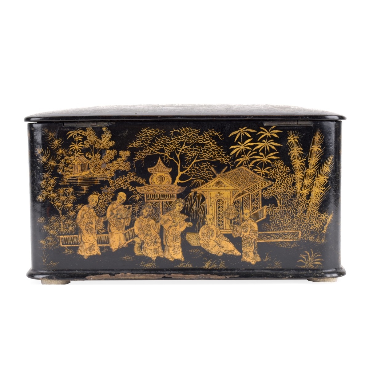 English Chinoiserie Tea Caddy