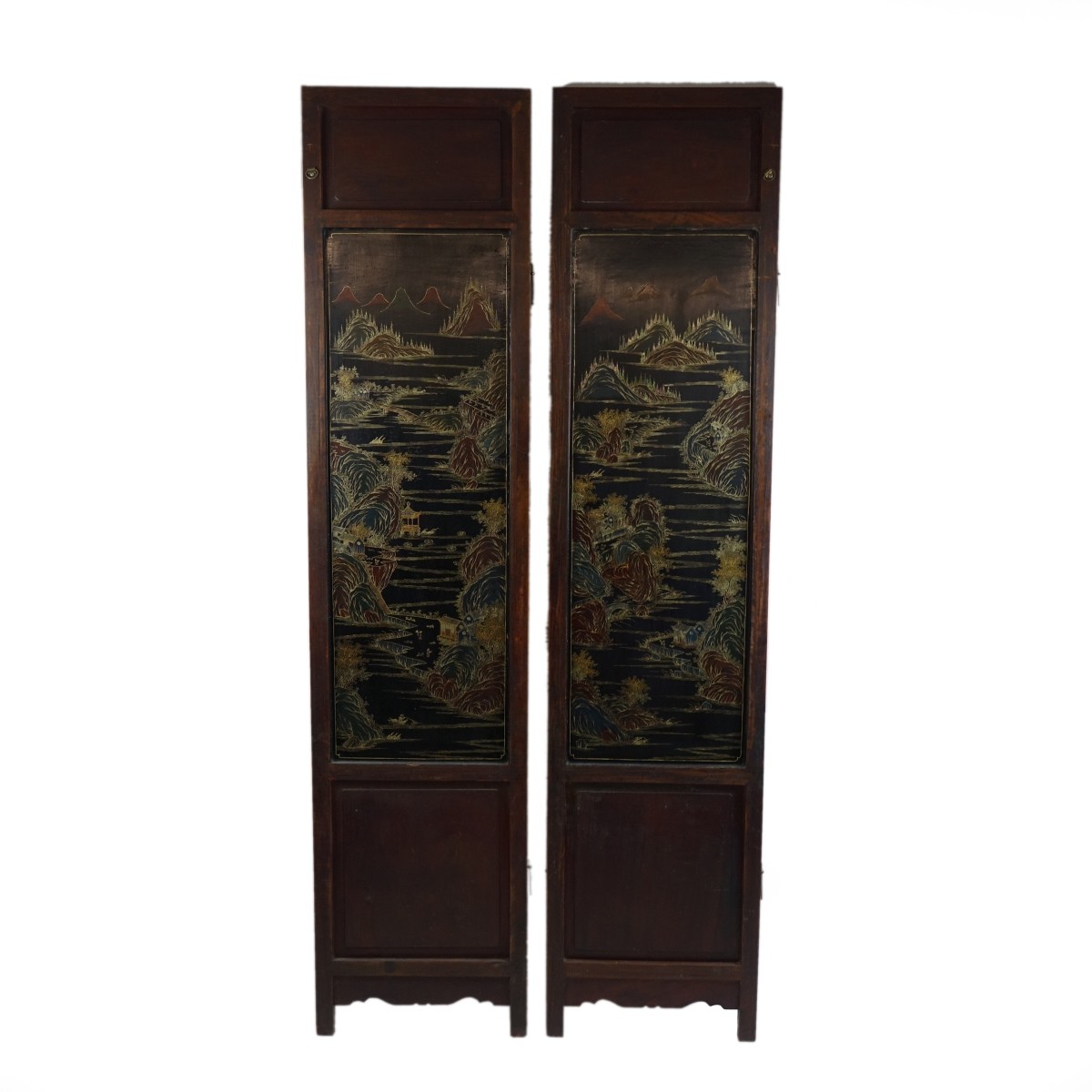 Pair of Large 19th C. Jade Inlaid Panels