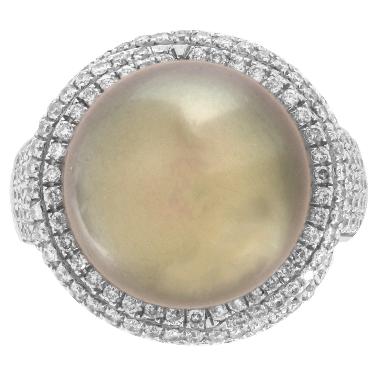 Pearl, Diamond and 18K Ring