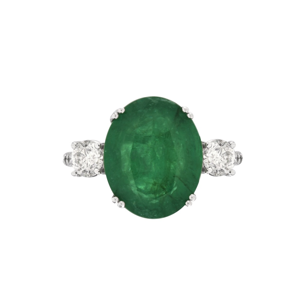 AGL Emerald, Diamond and 14K Ring