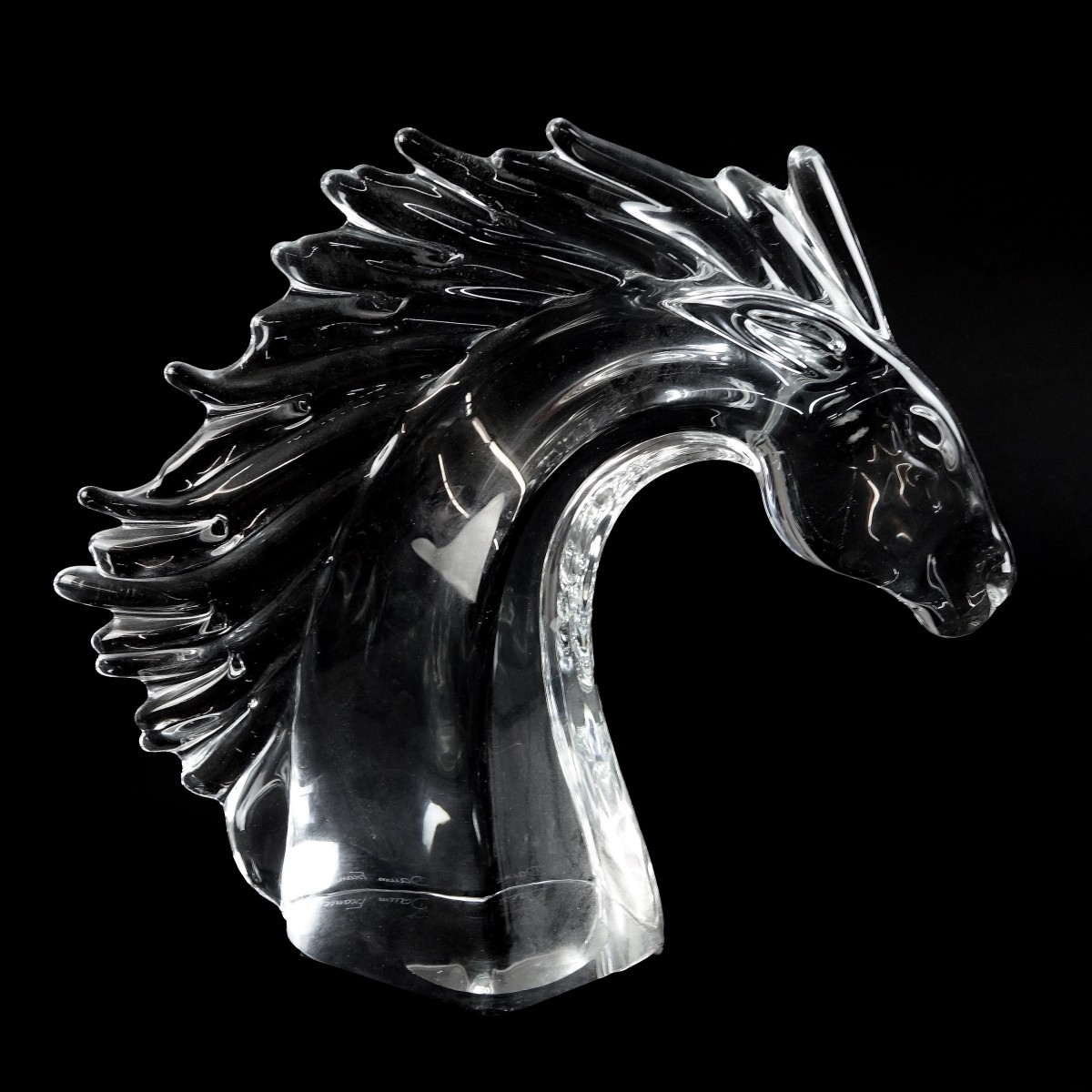 Daum Nancy France Horse Head Sculpture