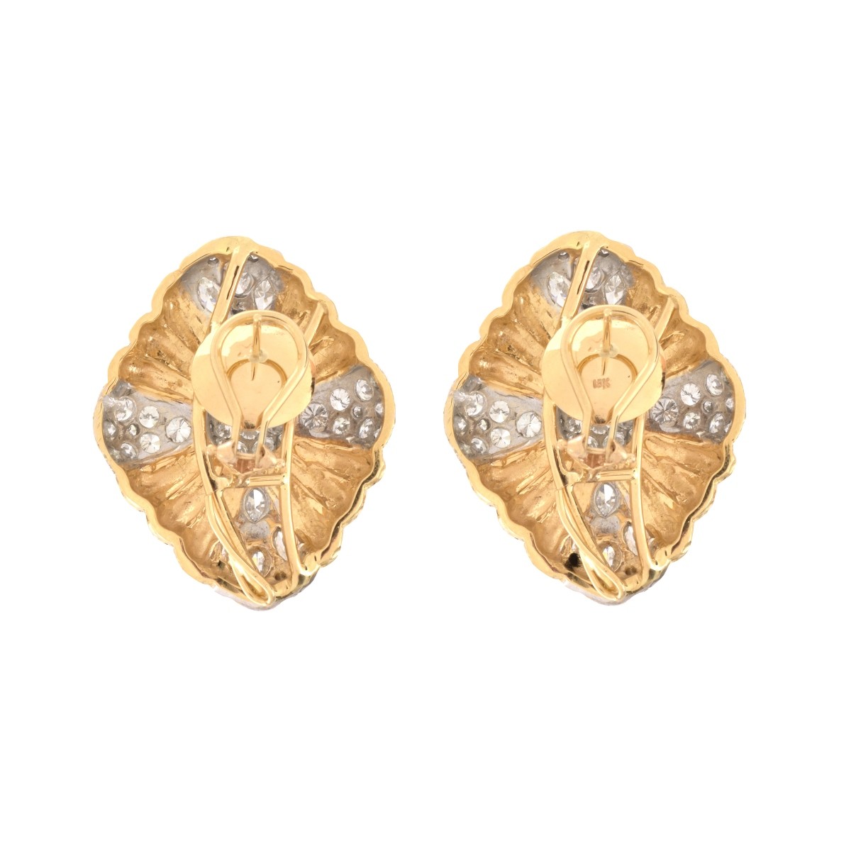 Large Diamond and 18K Earrings