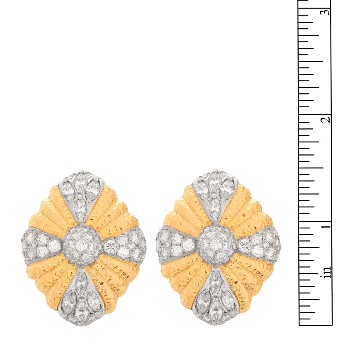 Large Diamond and 18K Earrings