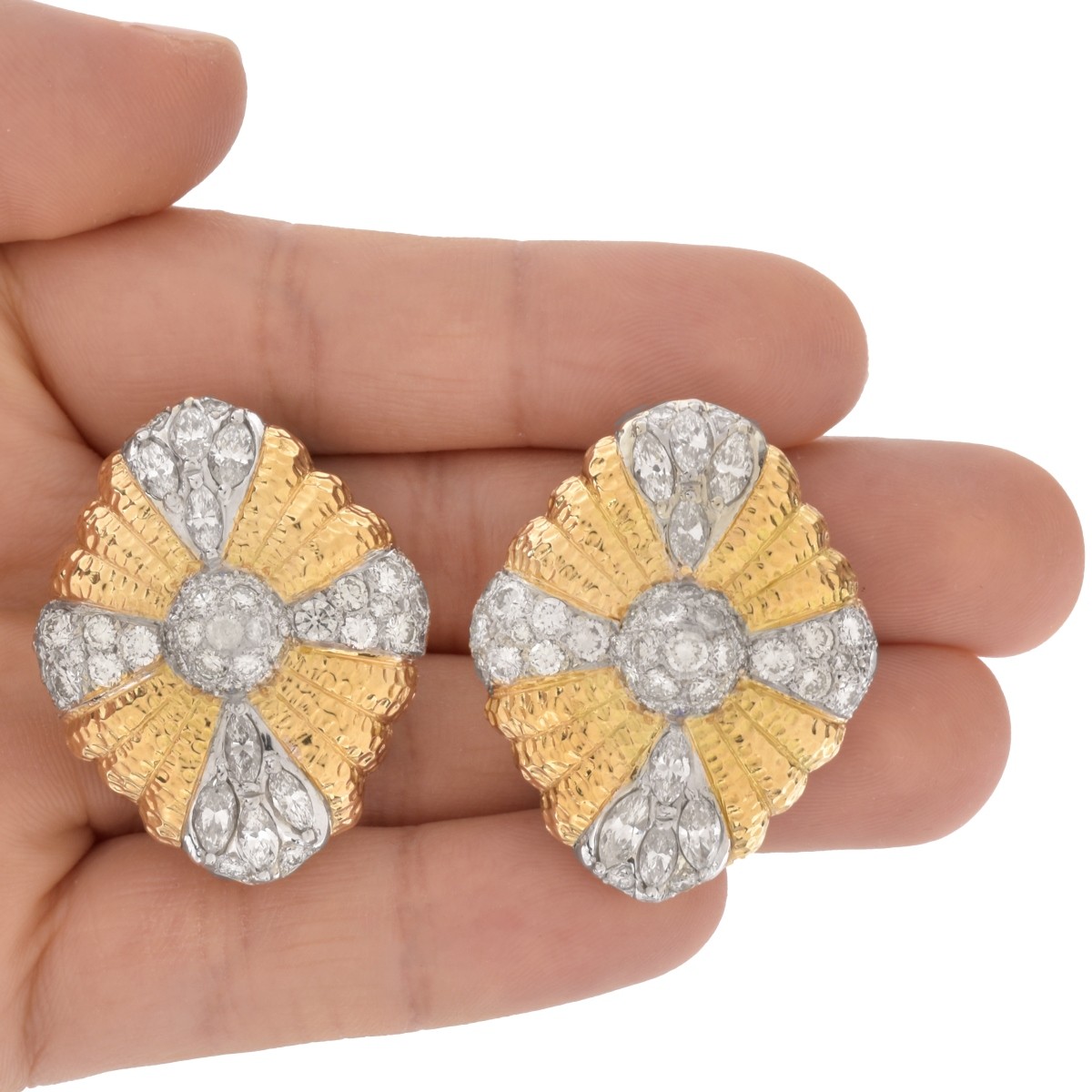 Large Diamond and 18K Earrings