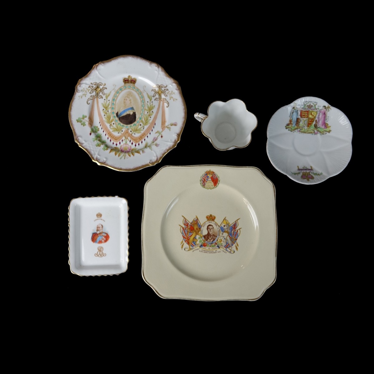 Five Piece British Commemorative China