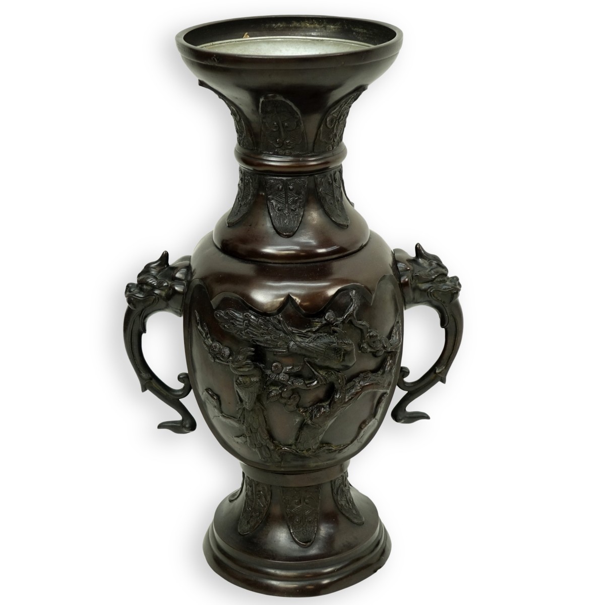 Japanese Bronze Urn Mounted as a Lamp