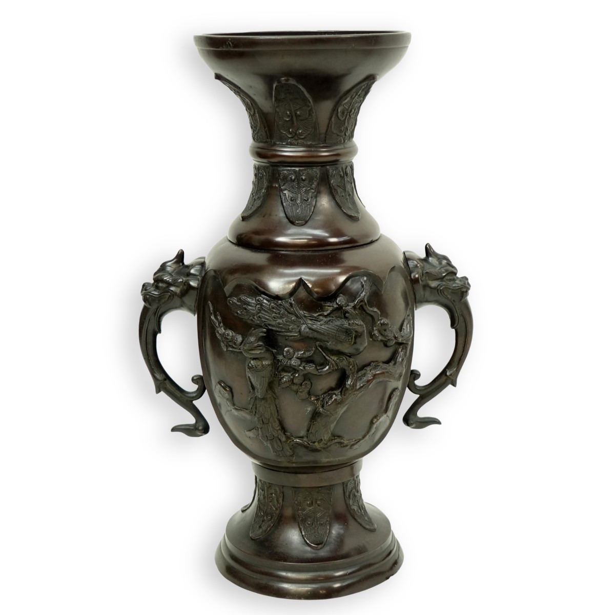 Japanese Bronze Urn Mounted as a Lamp