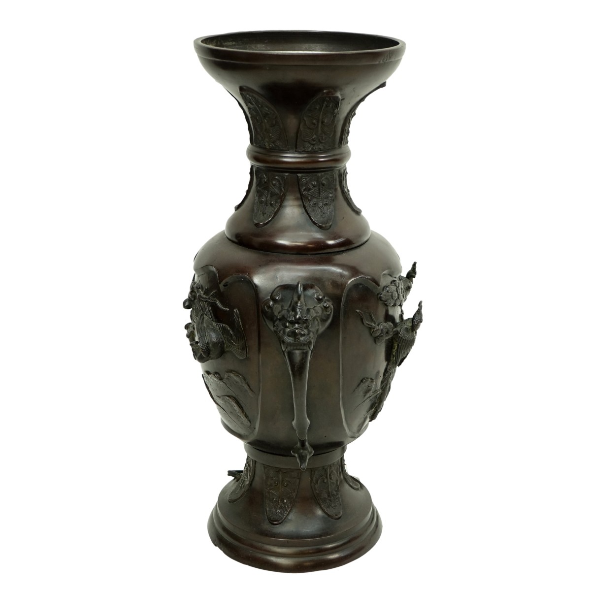 Japanese Bronze Urn Mounted as a Lamp