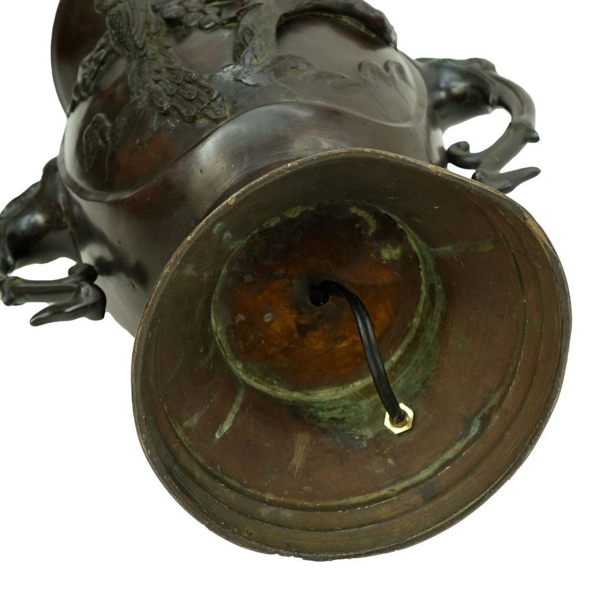 Japanese Bronze Urn Mounted as a Lamp