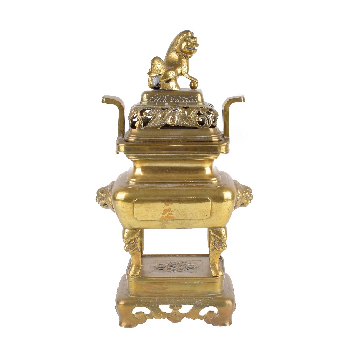 Chinese Gilt Brass Incense Burner