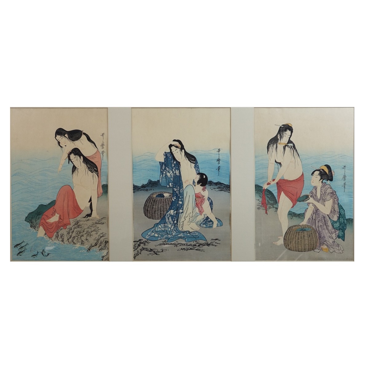 2 After: K Utamaro (1753-1806) Wood Block Prints