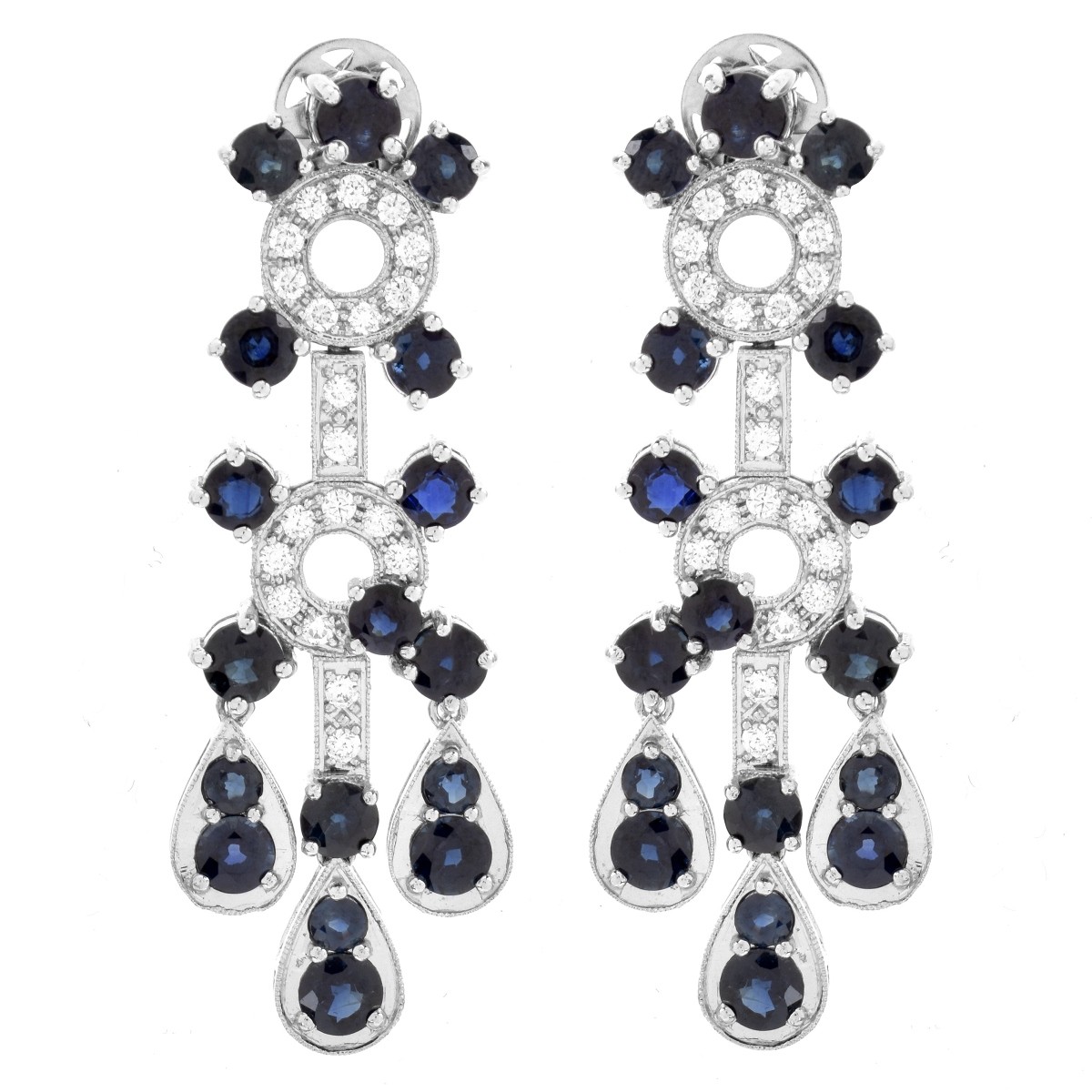 Sapphire, Diamond and 18K Earrings