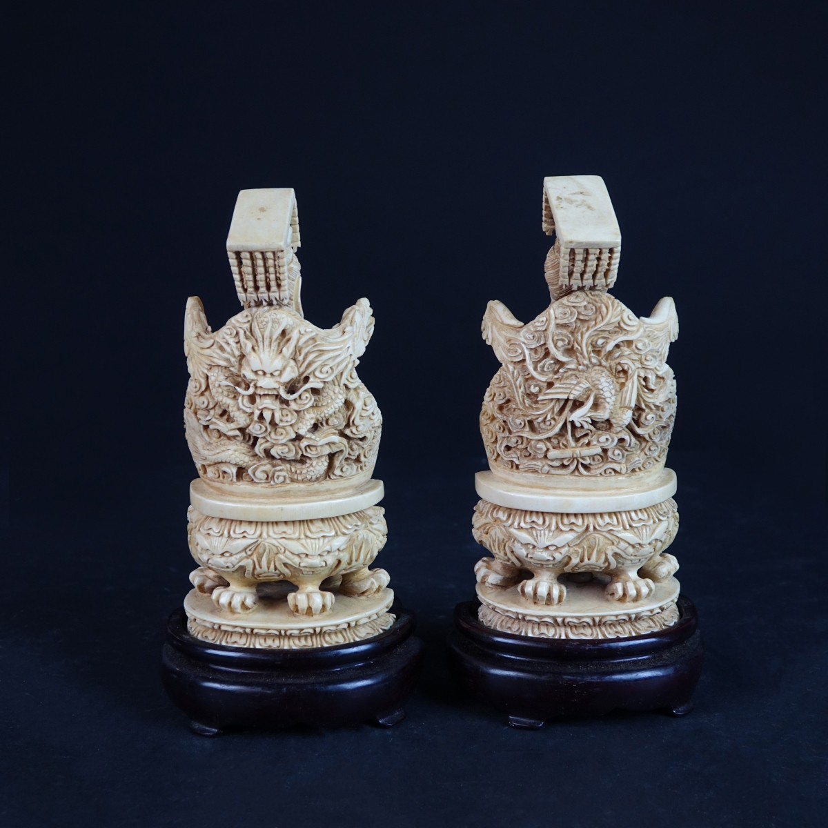 Pair of Chinese Carved Figures