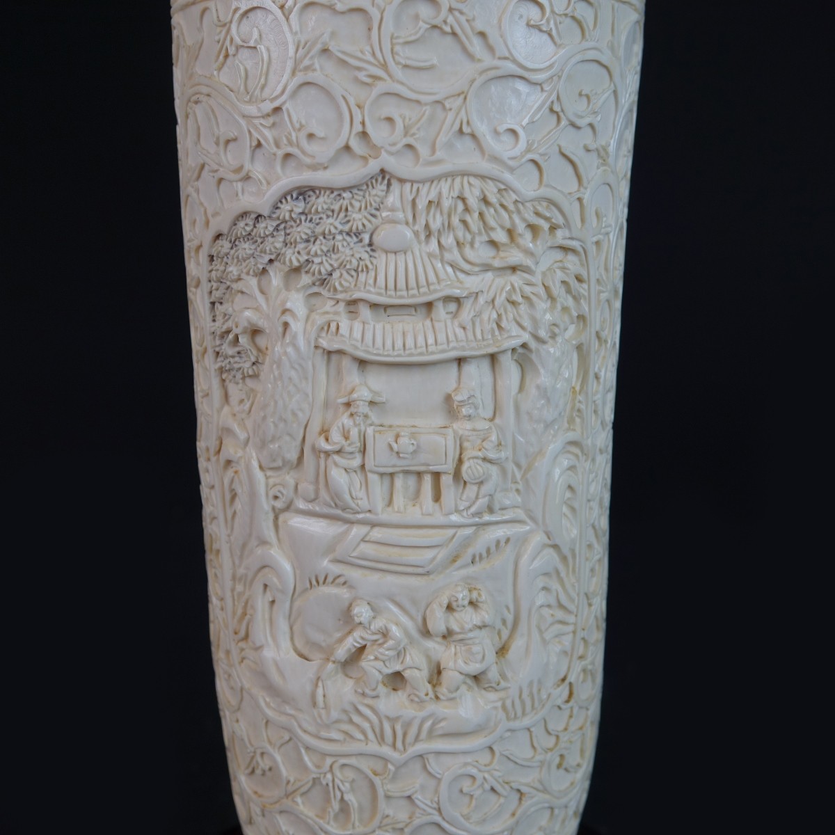 19/20th C. Chinese Carved Covered Urn