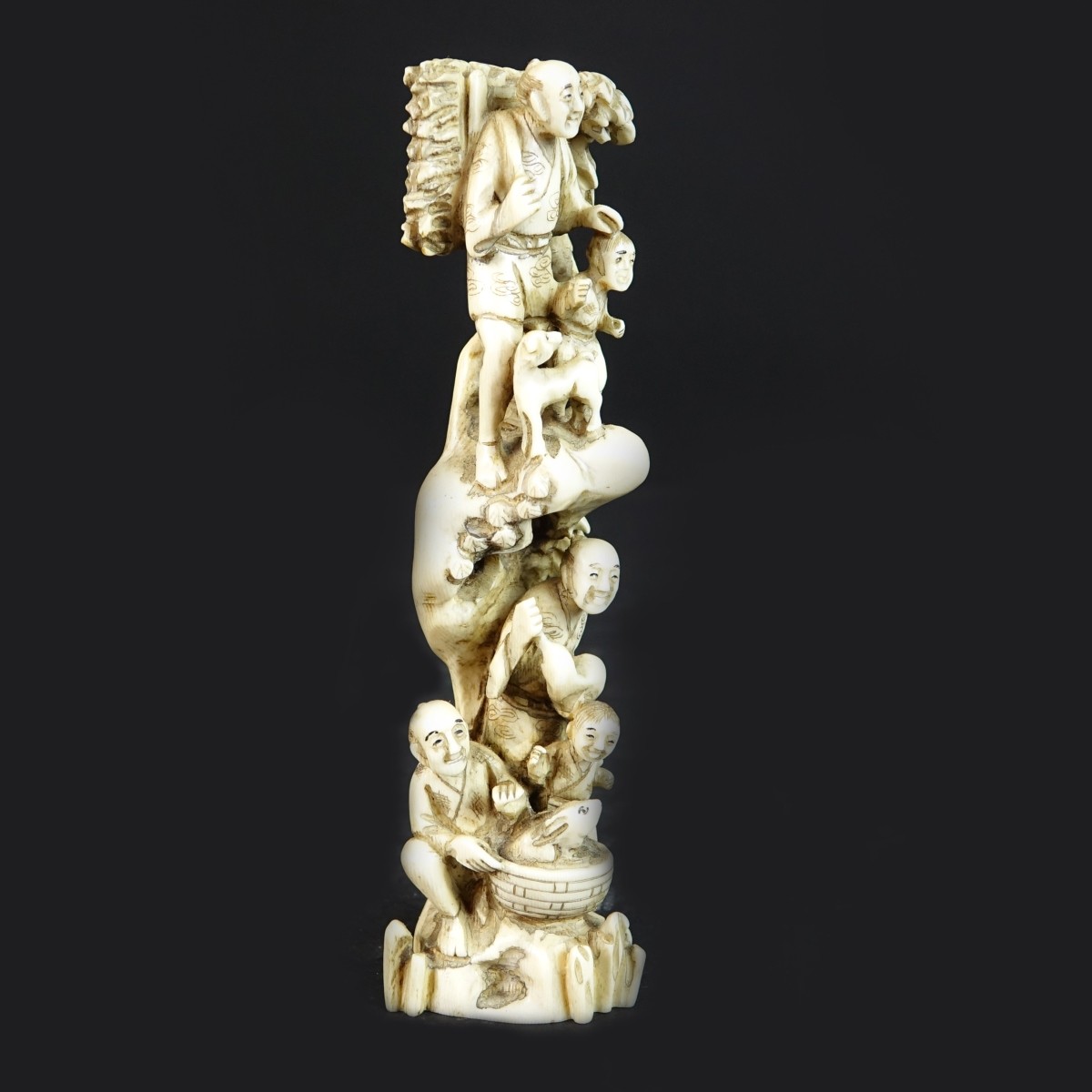 19th C. Japanese Carved Figural Group