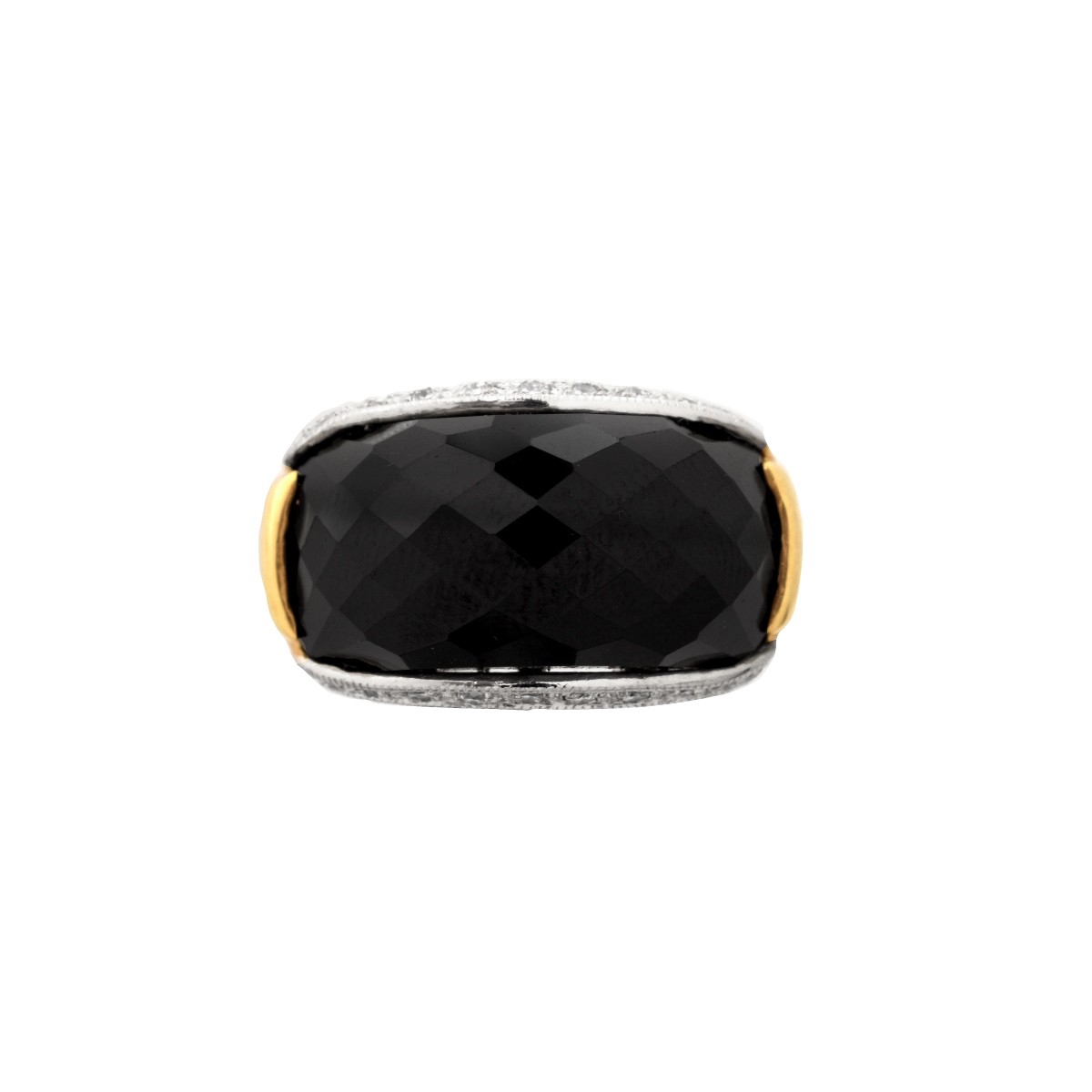 Onyx, Diamond and 14K Ring