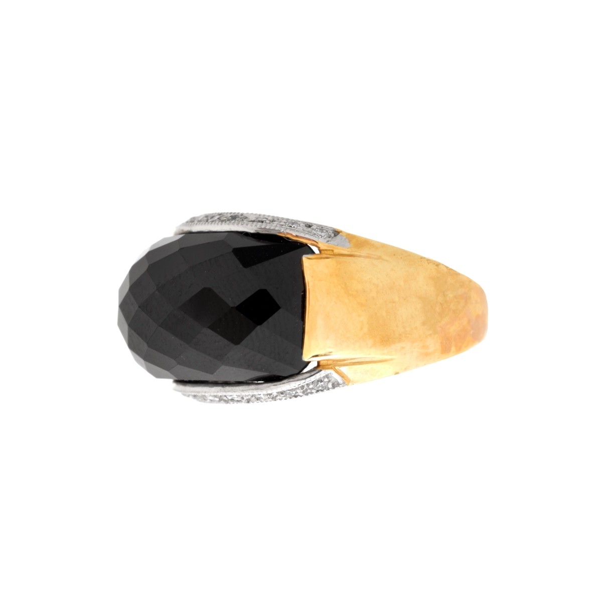 Onyx, Diamond and 14K Ring