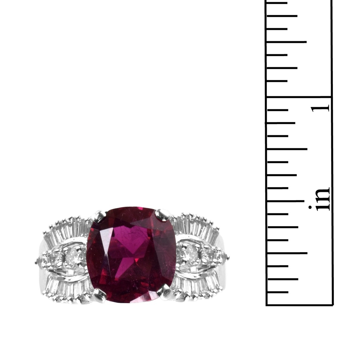 Rubelite, Diamond and 14K Ring