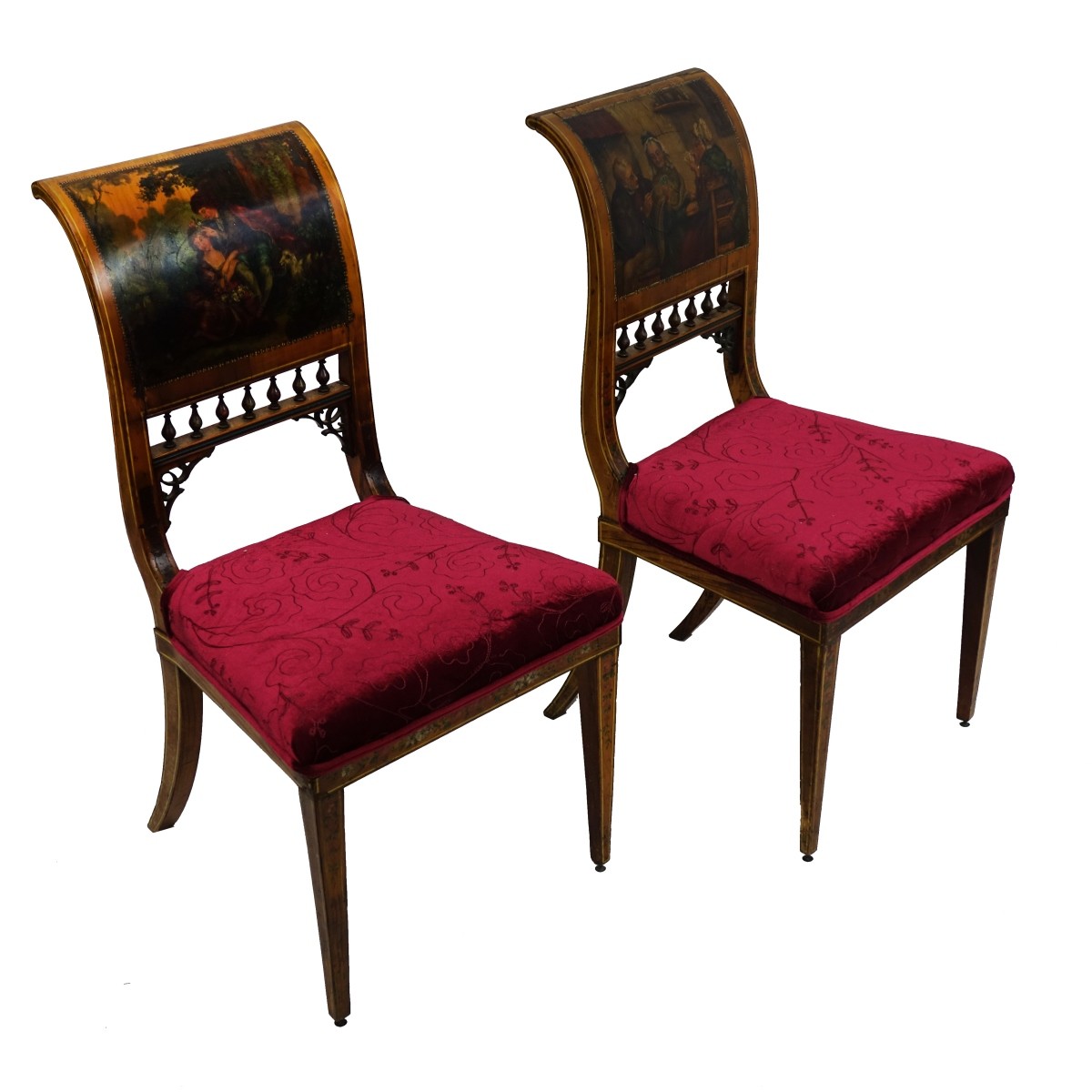 Pair of English Sheraton Side Chairs