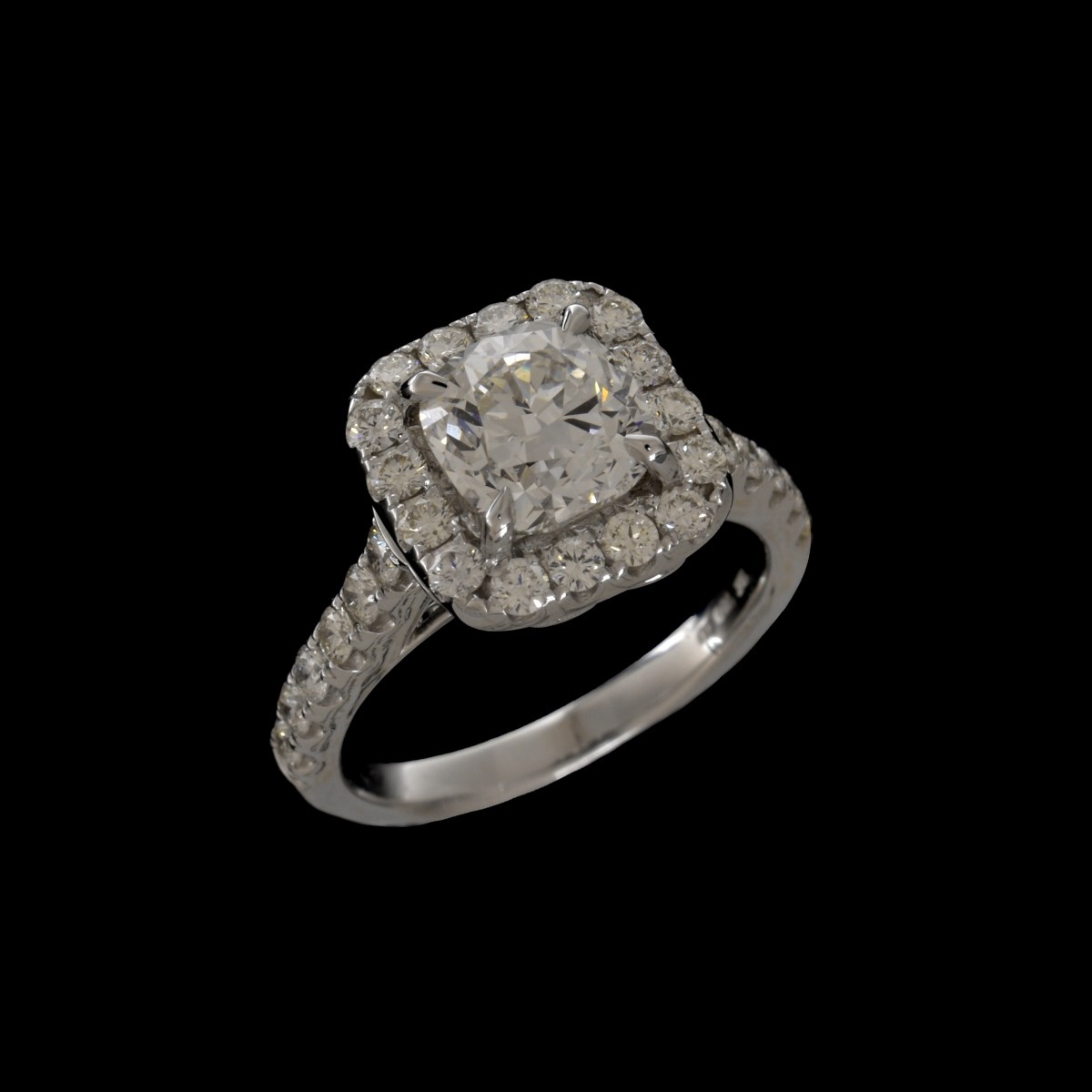 GIA Diamond and 18K Engagement Ring