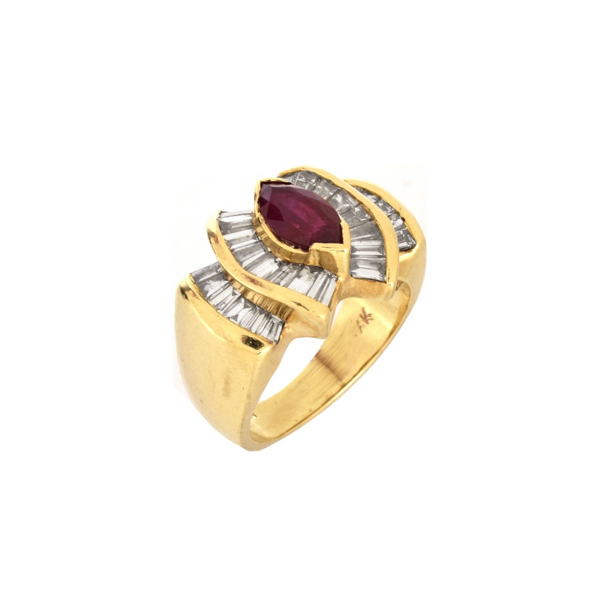 Ruby, Diamond and 14K Ring