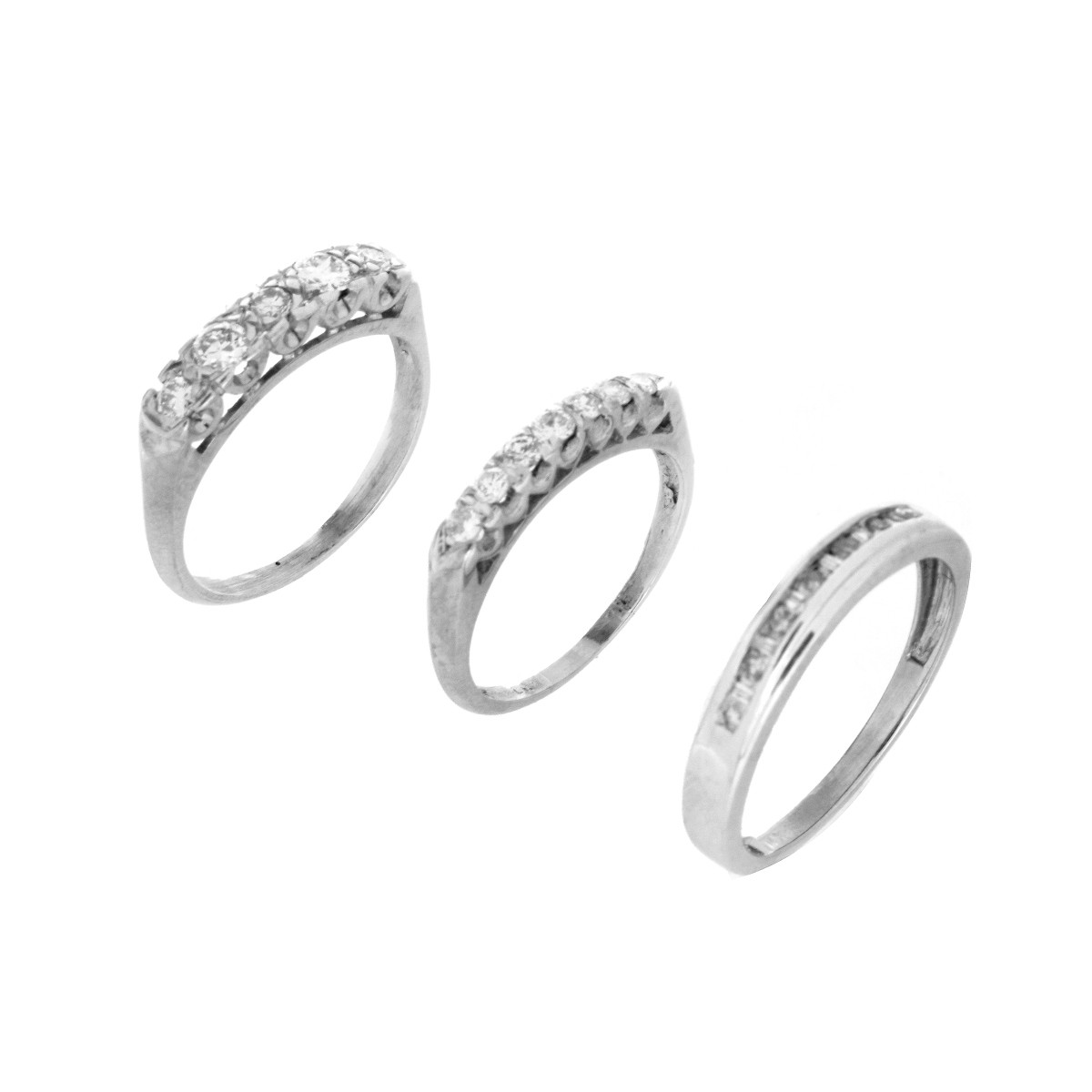 Three Diamond and 14K Bands / Rings