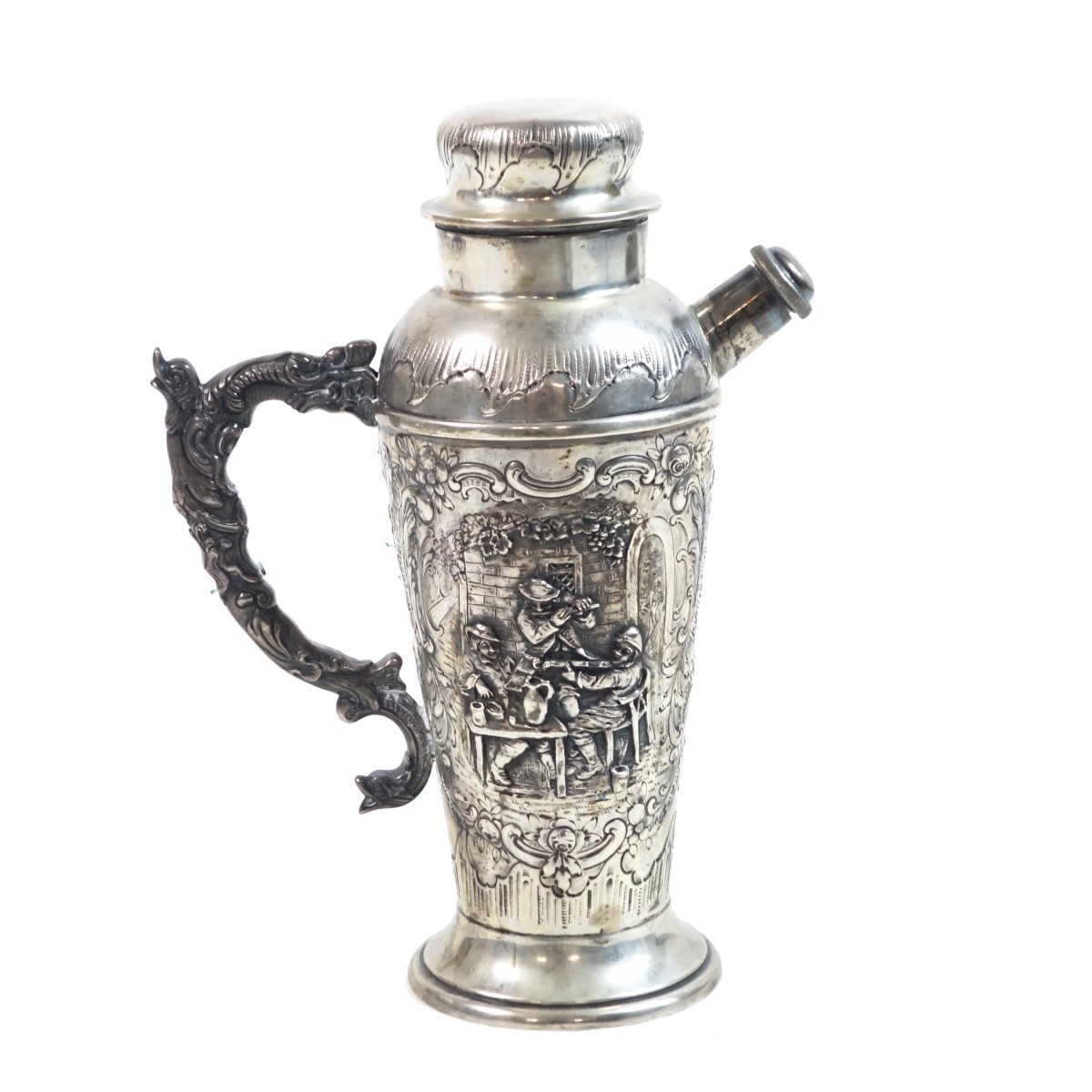 Antique German 800 Silver Cocktail Shaker