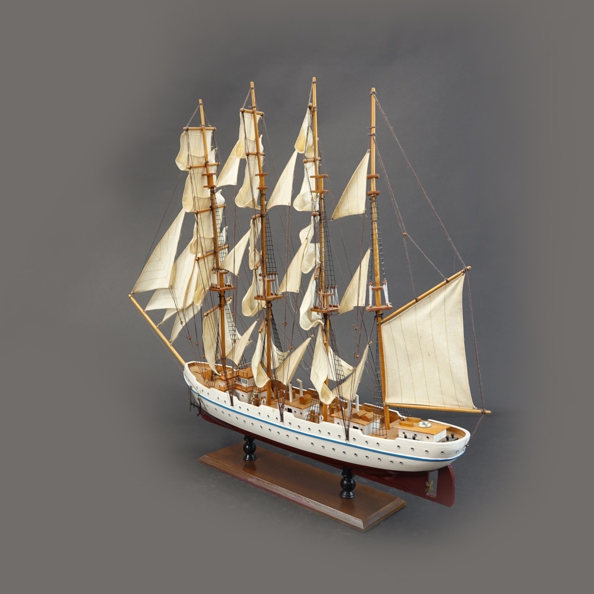 Vintage Barquentine Sailboat Model