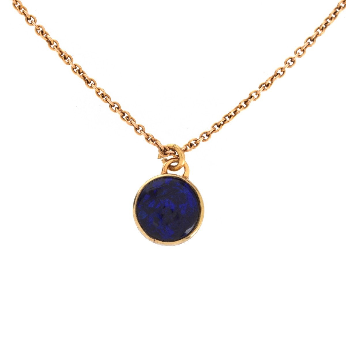 Black Opal Pendant Necklace