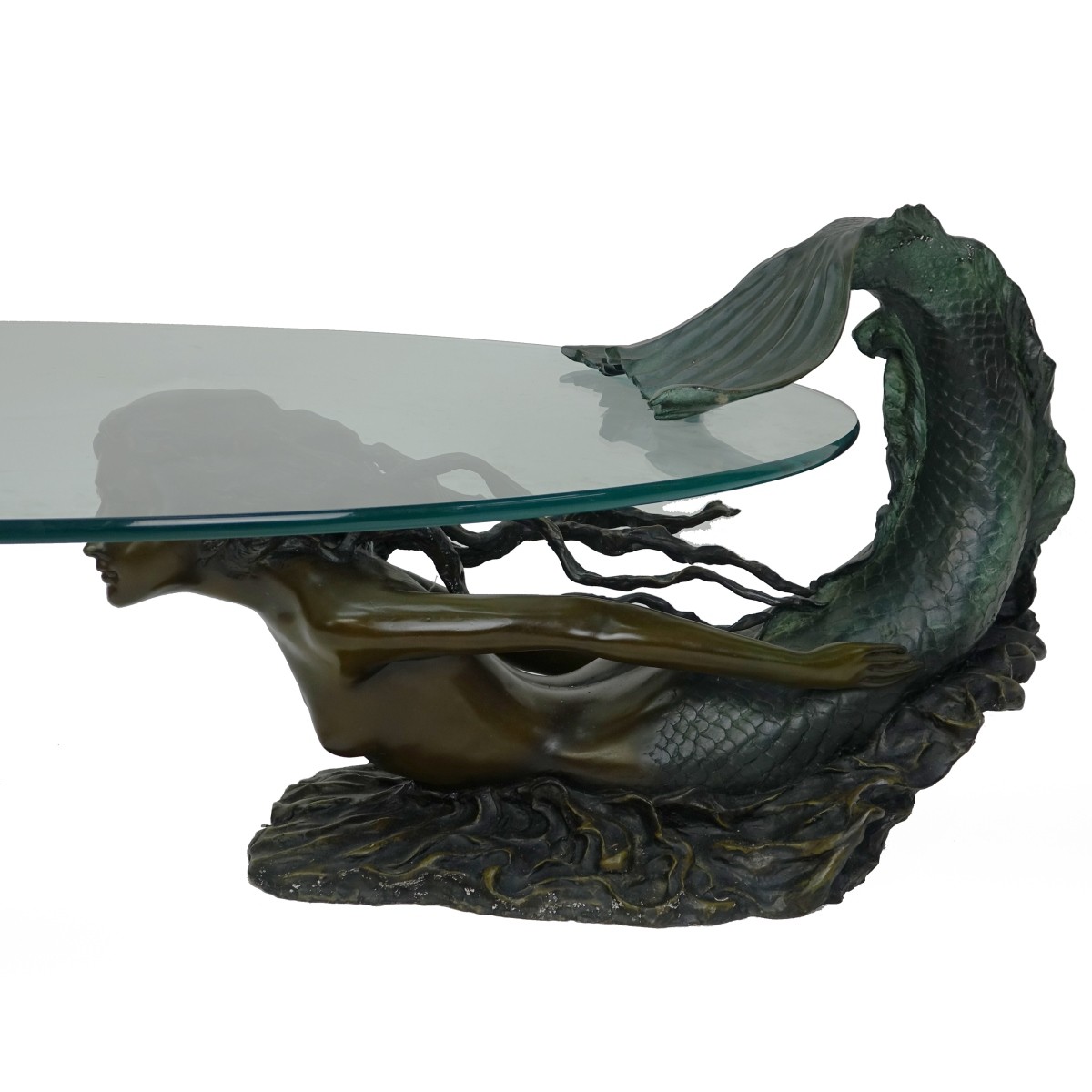 Bronze Mermaid Sculpture Coffee Table