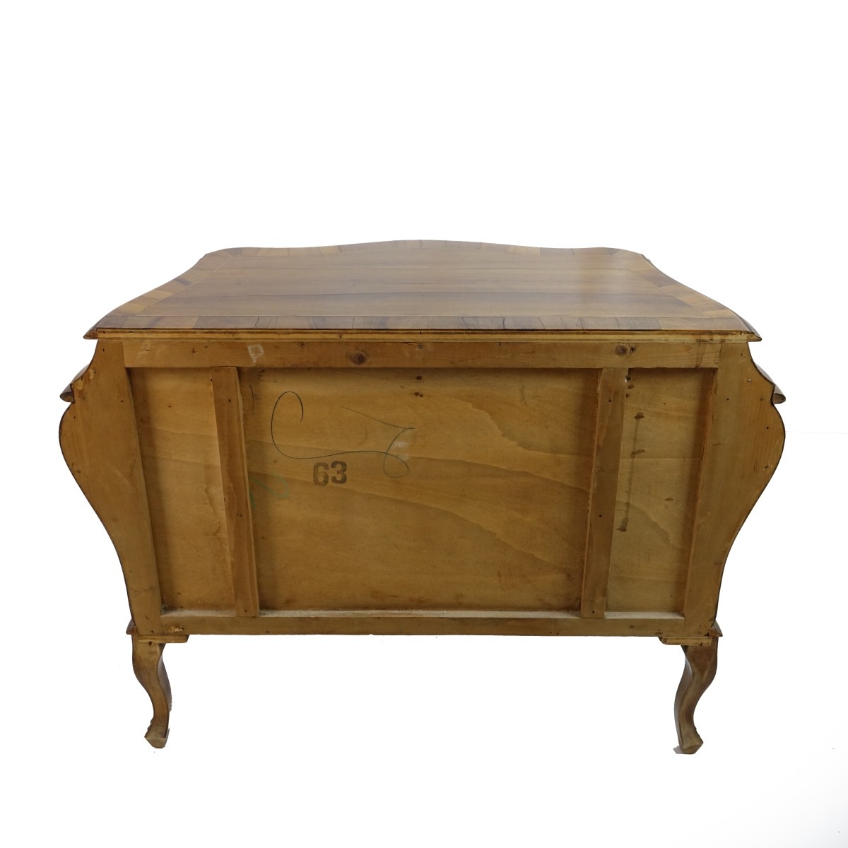 Italian Banded Marquetry Bombe Commode