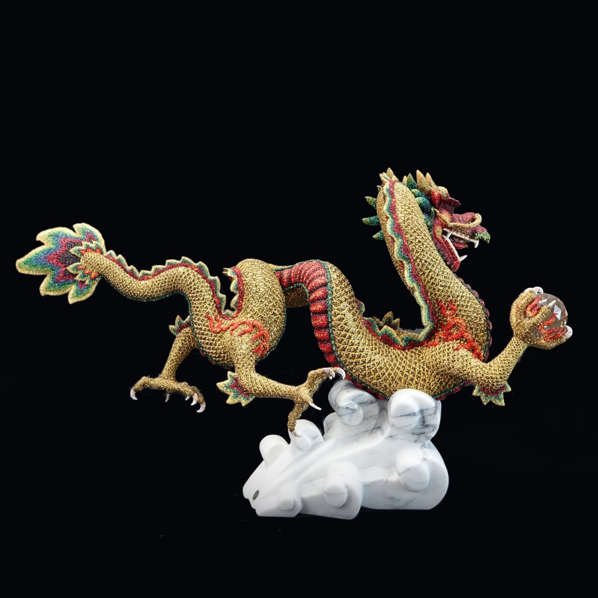 Swarovski Crystal Golden Dragon Jinlong