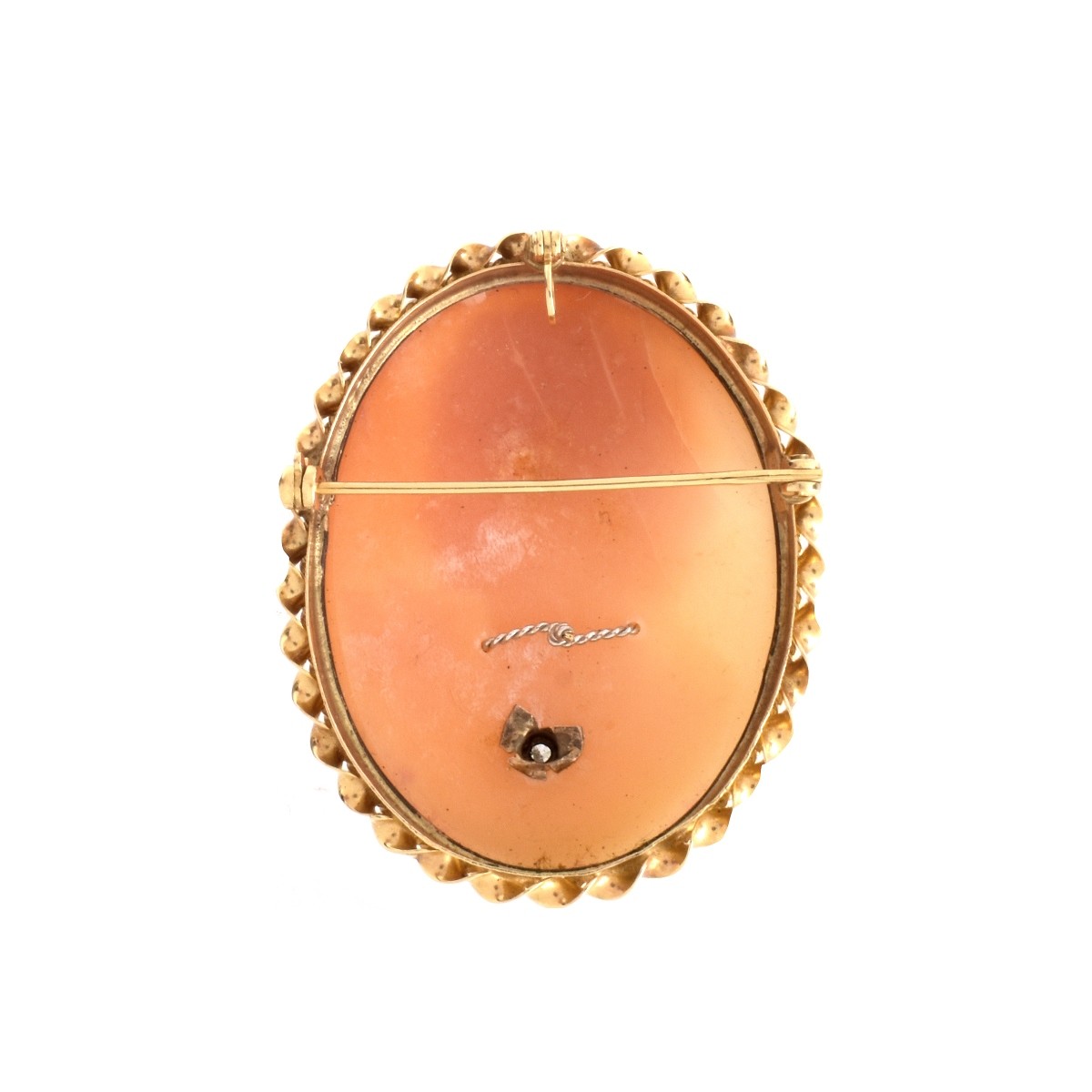 Shell Cameo and 14K Brooch