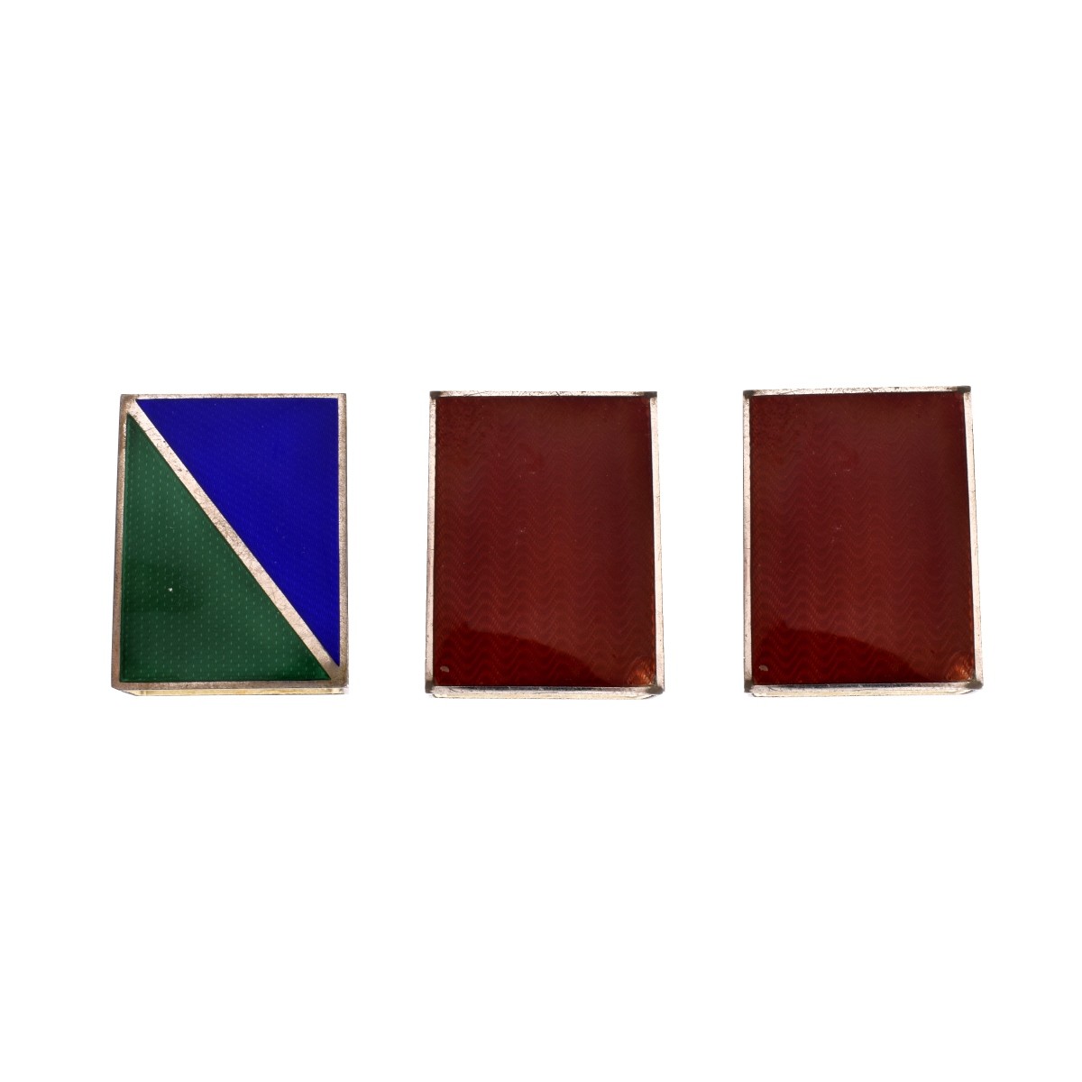 Three Silver and Enamel Match Boxes