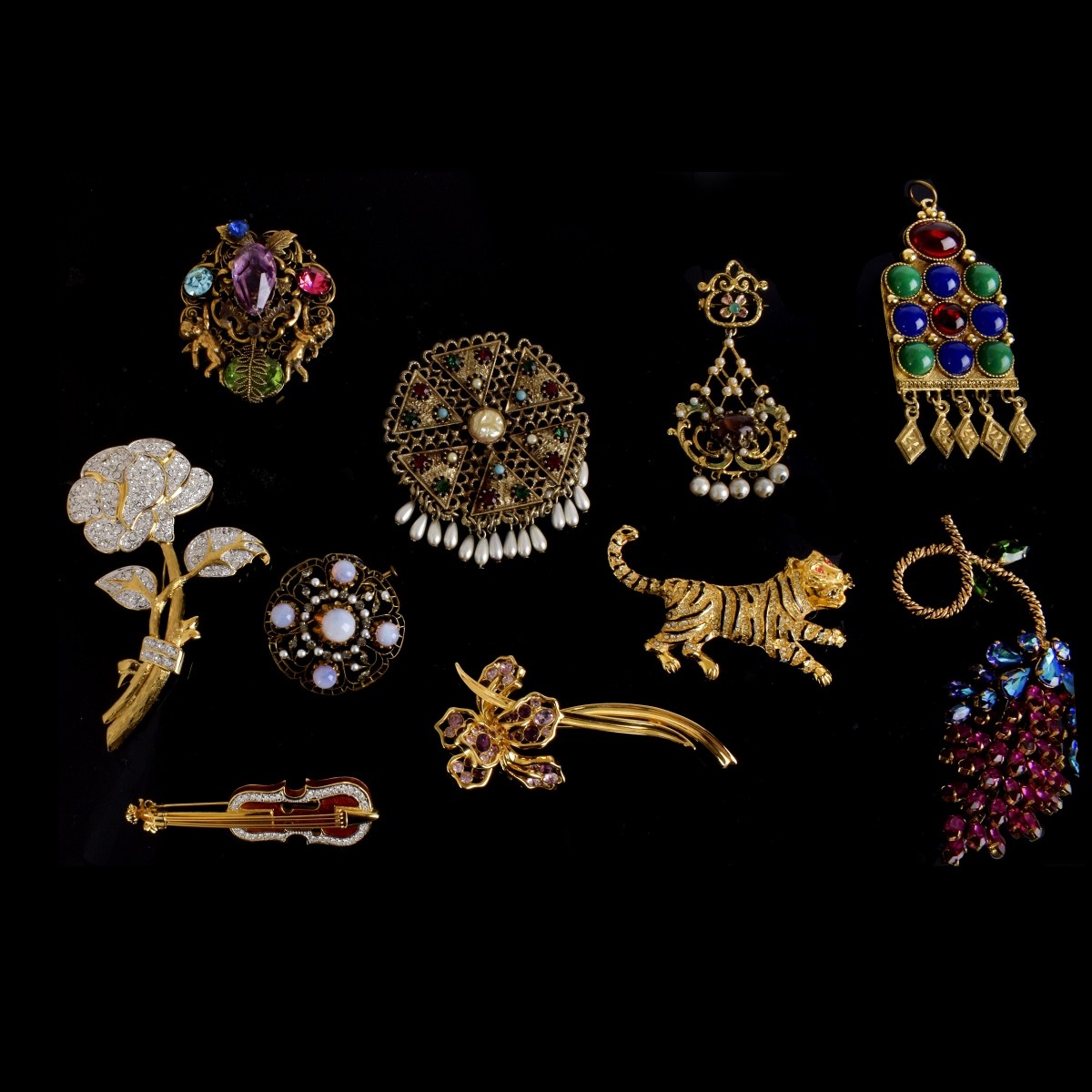 Vintage Bejeweled Pins and Brooches