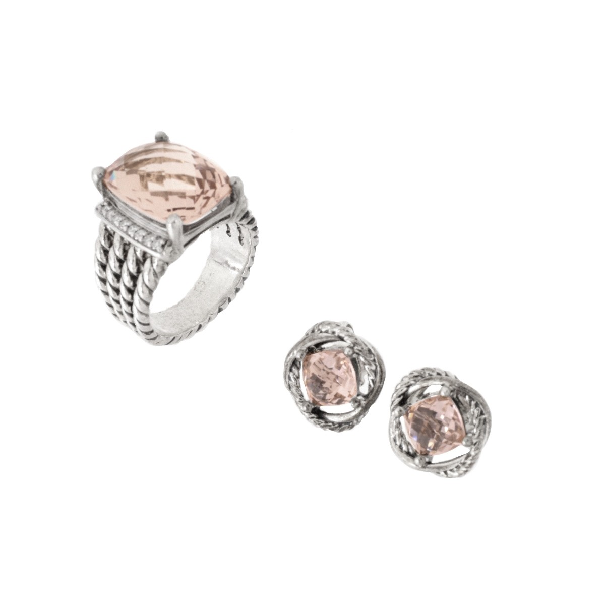 David Yurman Ring and Ear Studs