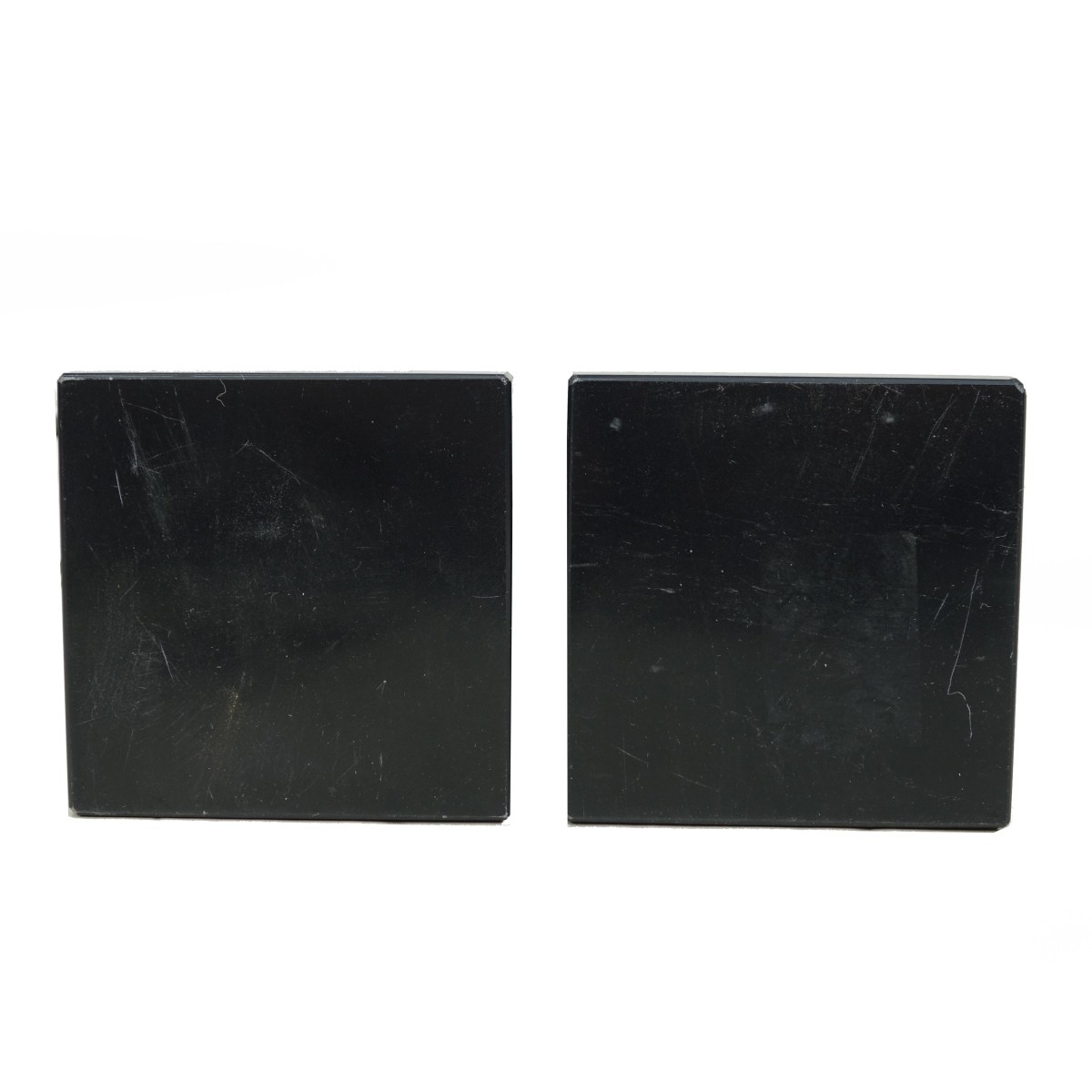 Pair Vintage Black Slate Obelisks