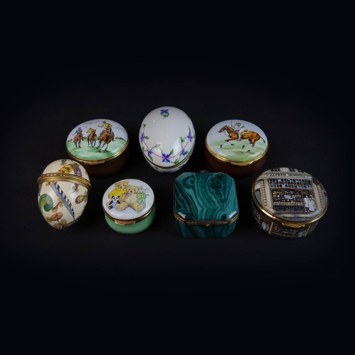 7 European Porcelain Boxes