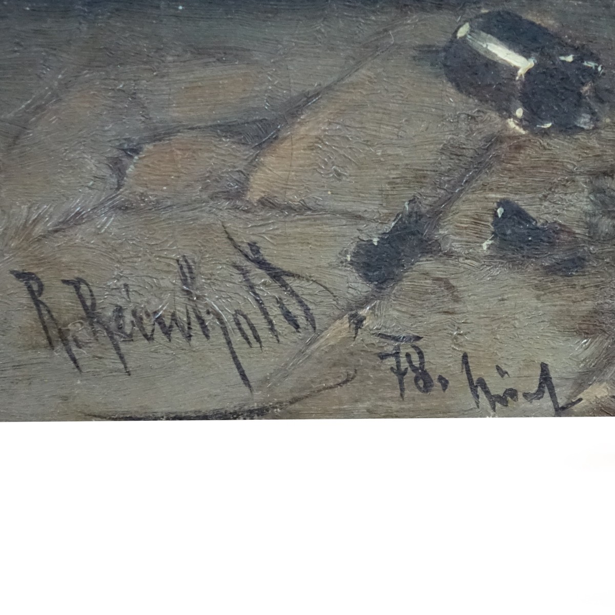 R Reinhold 1878 Oil on Canvas "Wine Monk"