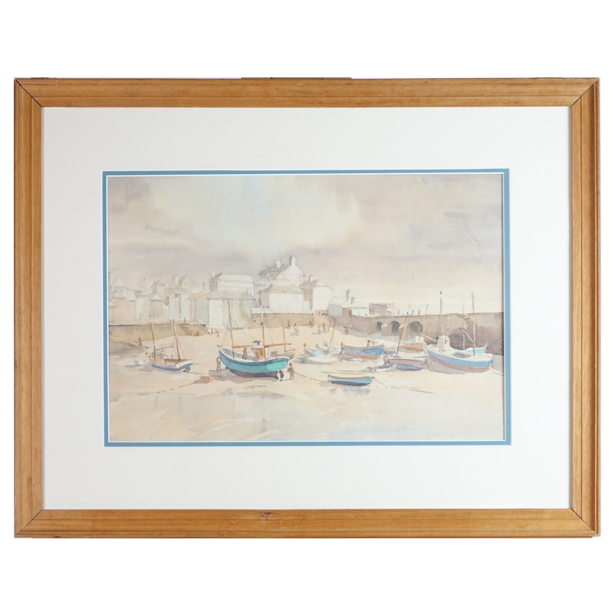 English School Watercolor Iken Fishing Boats