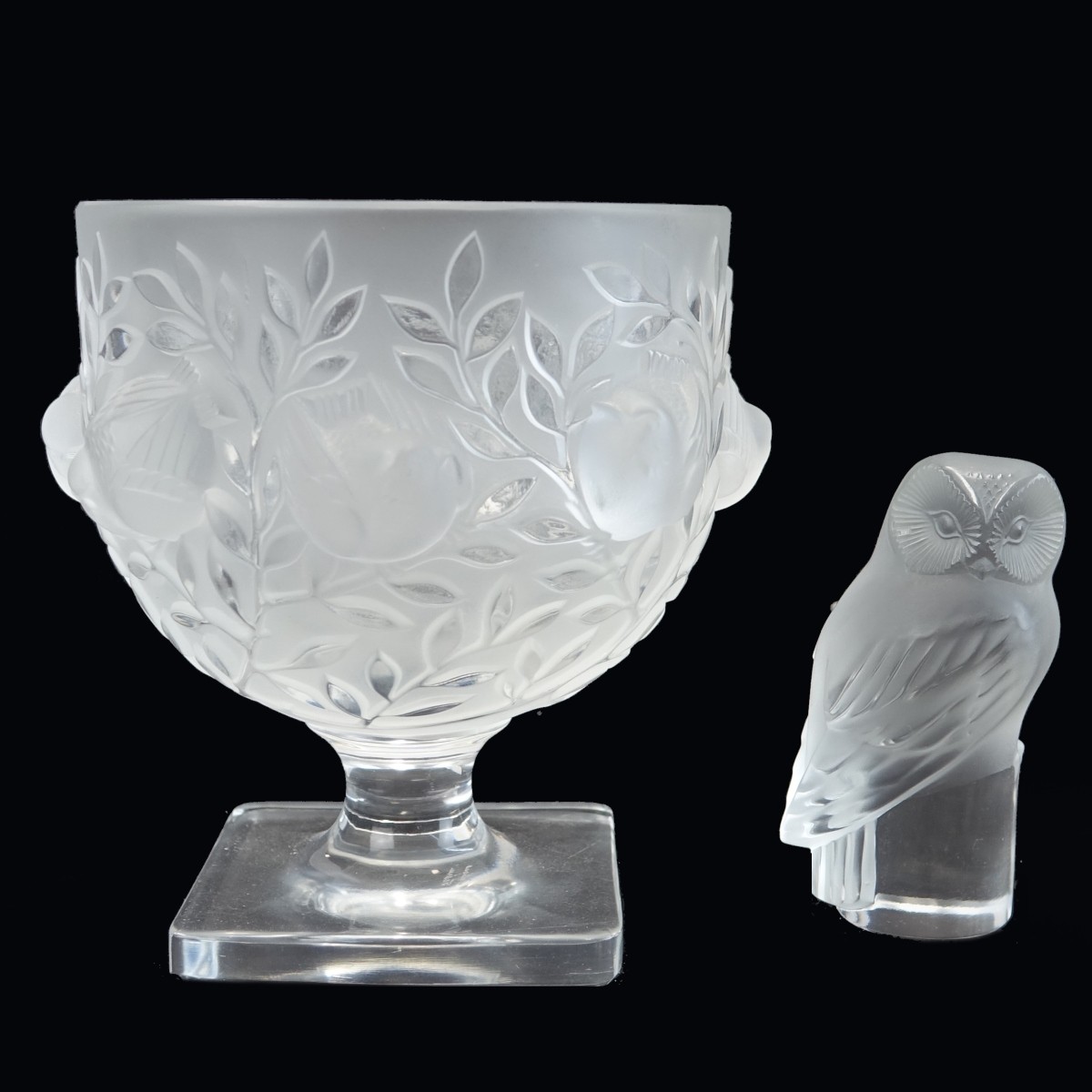 Two Pieces Lalique Crystal