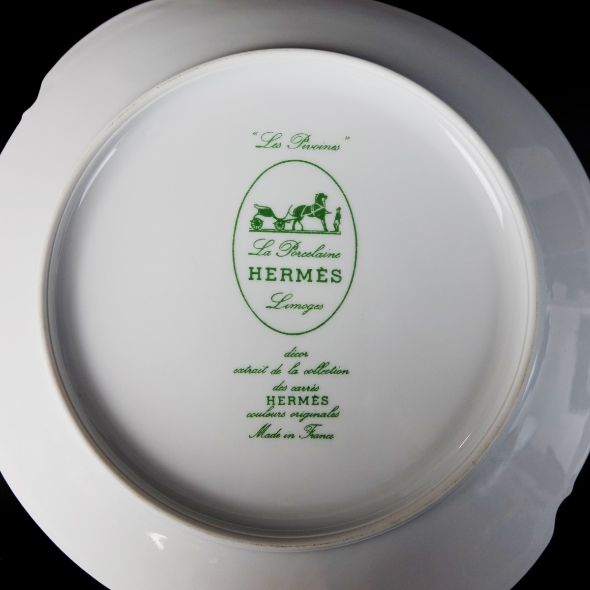 9 pcs Hermes Limoges Les Pivoines Dessert