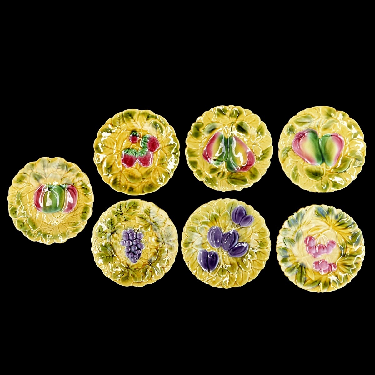 9 pcs Sarreguemines French Majolica Dessert Set