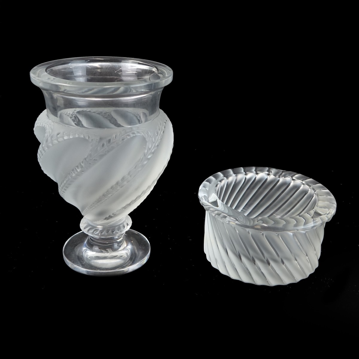 Two (2) Lalique Crystal Tableware