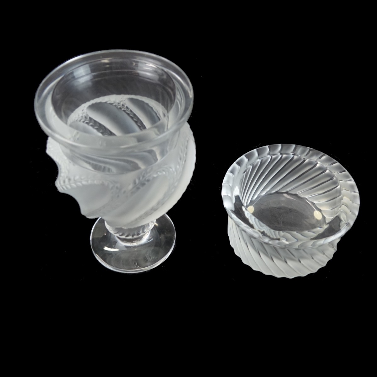 Two (2) Lalique Crystal Tableware