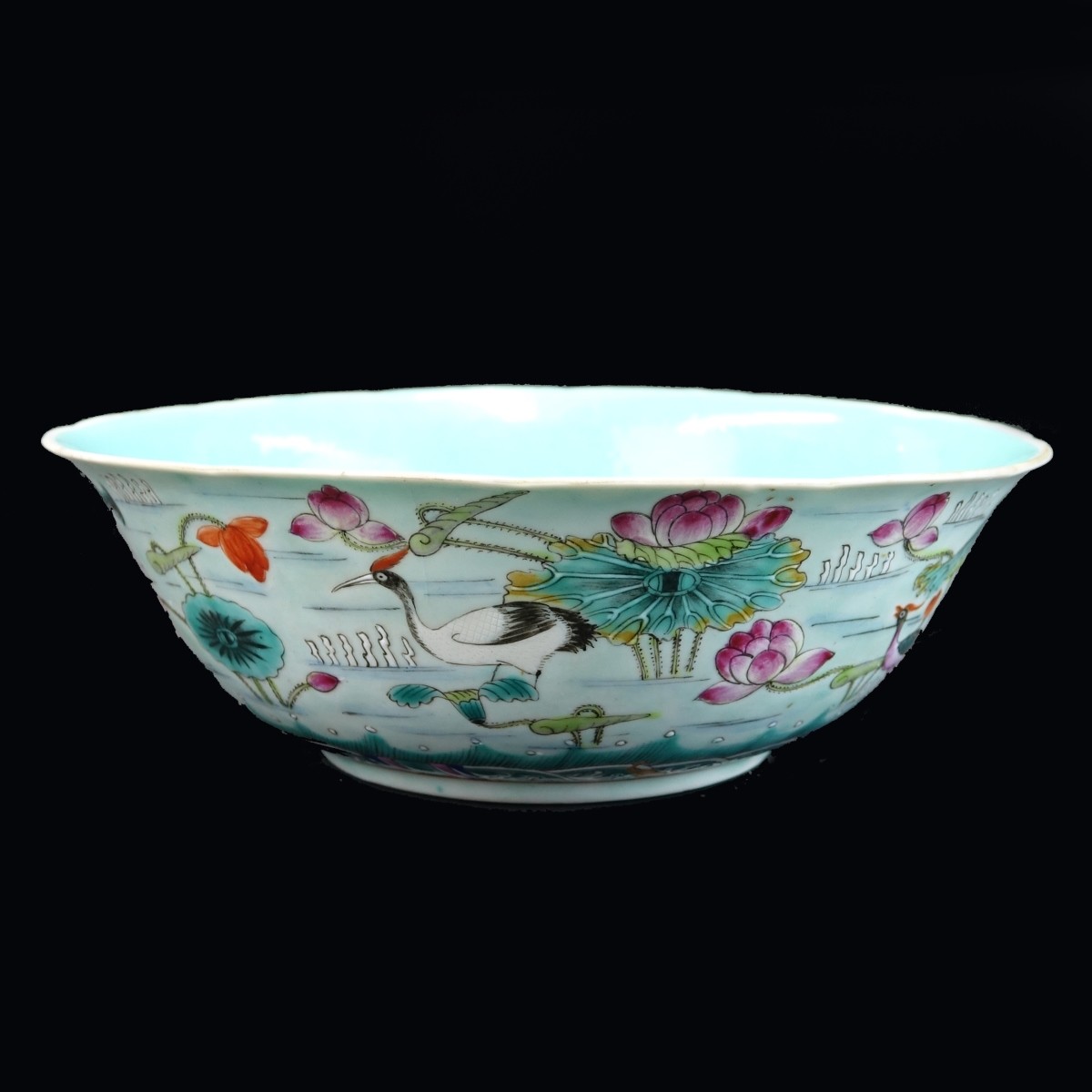 Antique Chinese Famille Rose Porcelain Bowl Birds