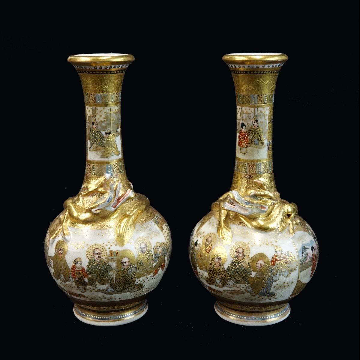 Pair of Japanese Satsuma Vases