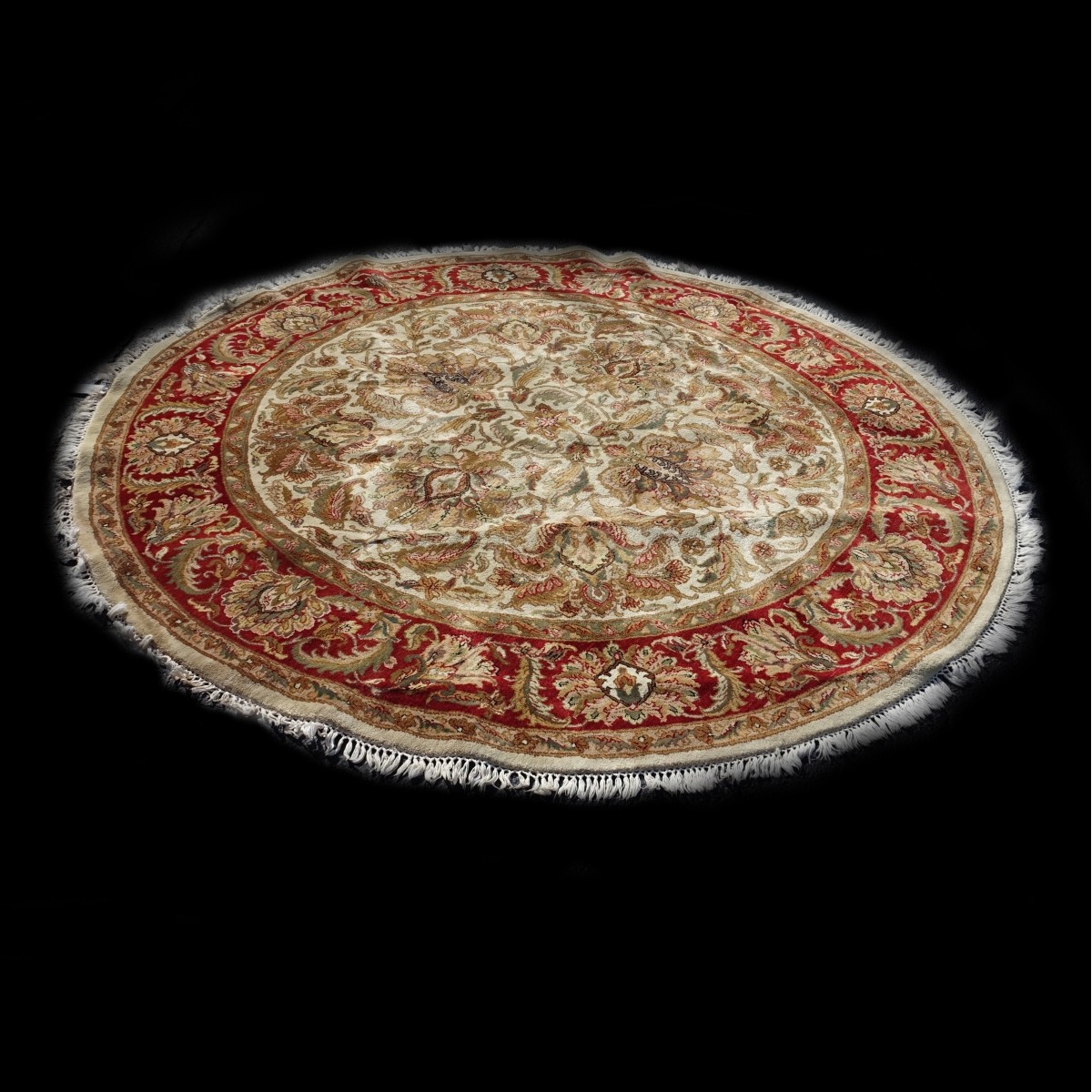 Round Oriental Wool Rug