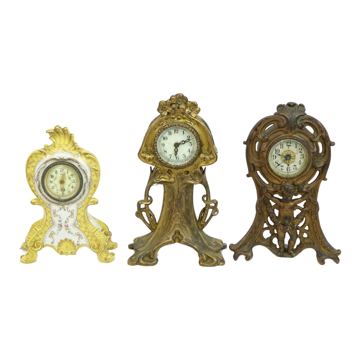 Three Art Nouveau Clocks