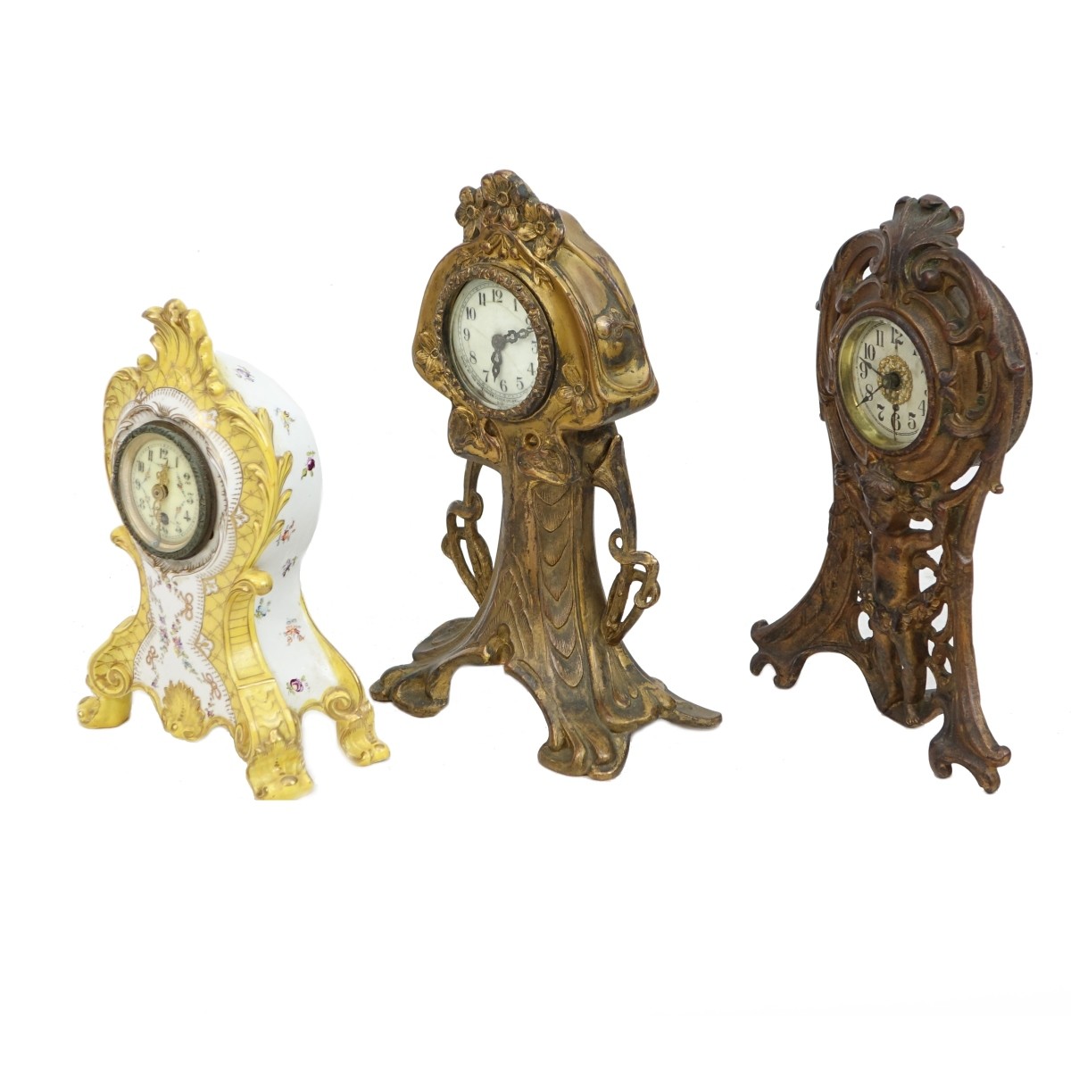 Three Art Nouveau Clocks